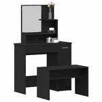 vidaXL Ensemble de Coiffeuse 2 Pièces Chêne noir Bois d'ingénierie