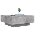vidaXL Table basse gris béton 80x80x31 cm bois d'ingénierie