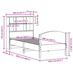 vidaXL Lit bibliothèque sans matelas 100x200 cm bois massif de pin
