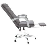 vidaXL Fauteuil inclinable de bureau Gris Similicuir