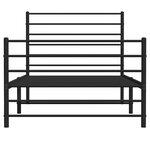 vidaXL Cadre de lit métal sans matelas avec pied de lit noir 107x203cm