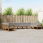 vidaXL Ensemble de canapés d'extérieur 10 Pièces Gris Naturel et Clair
