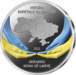Pièce de monnaie en argent 10 euro g 23.30 millésime 2022 ukraine fight for freedom