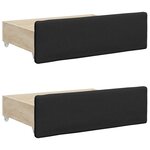vidaXL Lit de jour avec gigogne et tiroirs sans matelas noir 90x200 cm