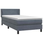 vidaXL Sommier à lattes de lit et matelas gris foncé 80x220 cm velours
