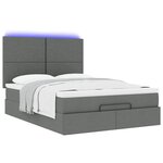 VidaXL Cadre de lit ottoman avec matelas gris foncé 140x190 cm tissu