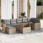 vidaXL Salon de jardin avec coussins 8 Pièces beige résine tressée
