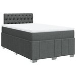 vidaXL Sommier à lattes de lit avec matelas gris foncé 120x190cm tissu