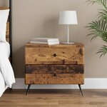 vidaXL Cabinet de chevet avec tiroir Bois ancien 62 x 34 5 x 47 5 cm