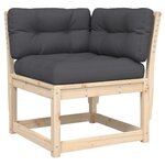 vidaXL Salon de jardin 5 Pièces avec coussins Bois de pin massif