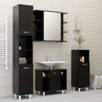 vidaXL Armoire de salle de bain Noir 30x30x179 cm Bois d'ingénierie