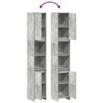 vidaXL Armoire de salle de bain Gris béton 30x30x183 5 cm Aggloméré