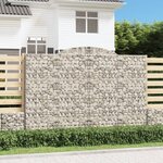 vidaXL Paniers à gabions arqués 6 Pièces 300x30x200/220 cm fer galvanisé