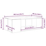vidaXL Table basse blanc 89 5x48x30 cm bois d’ingénierie