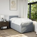 vidaXL Sommier à lattes de lit et matelas Gris clair 90x190 cm Tissu