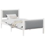 vidaXL Cadre de lit avec tête de lit Gris clair 90 x 200 cm tissu