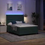 vidaXL Lit à ressorts avec matelas Vert foncé 160 x 200 cm Velours