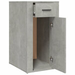 Armoire de bureau moderne grise béton 40 x 49 x 75 cm avec tiroir rangement pratique en bois d'ingénierie gris 02_0048291