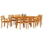 vidaXL Ensemble de salle à manger pour jardin 9 pc Marron