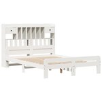vidaXL Lit bibliothèque sans matelas blanc 160x200 cm bois pin massif