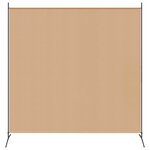 vidaXL Diviseur de pièce à panneau unique Beige 175 x 180 cm Tissu
