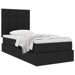 vidaXL Lit avec rangement et matelas Noir 90 x 200 cm Polyester