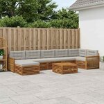vidaXL Ensemble de canapés d'extérieur 8 Pièces Naturel et gris clair