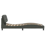vidaXL Cadre de lit avec tête de lit Gris foncé 90x200 cm Tissu
