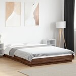 vidaXL Cadre de lit avec lumières LED chêne marron 120x200 cm