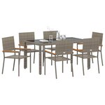 vidaXL Ensemble de salle à manger pour jardin 7 Pièces Gris polyrotin