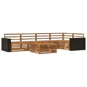 vidaXL Ensemble de canapés d'extérieur 6 Pièces Naturel 79 x 79 x 37 cm
