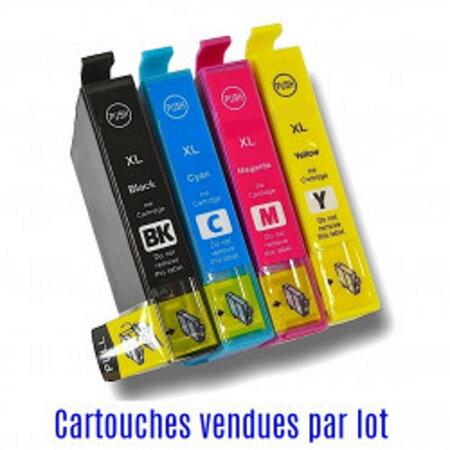 Pack de 4 cartouches compatibles T16 pour imprimantes Epson