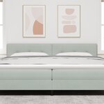 vidaXL Tête de lit LED Capitonnée Gris clair 100 cm Velours