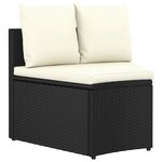 vidaXL Salon de jardin 4 Pièces avec coussins Résine tressée Noir