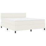 vidaXL Lit avec Sommier et Matelas & LED crème Super King Tissu en Velours Côtelé