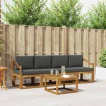 vidaXL Ensemble de canapés d'extérieur 5 Pièces Naturel et Anthracite