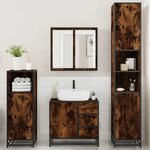 vidaXL Ensemble meubles salle de bain 4 Pièces chêne fumé bois ingénierie
