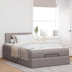 vidaXL Cadre de lit ottoman avec matelas taupe 120x200 cm tissu