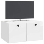 vidaXL Meuble TV mural 59 5 x 41 x 30 cm Blanc brillant
