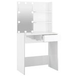 vidaXL Coiffeuse avec LED Blanc brillant 74 5x40x141 cm