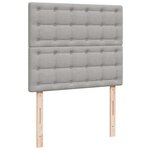 vidaXL Sommier à lattes de lit et matelas gris clair 120x190 cm tissu