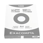 Étui de 100 fiches - bristol quadrillé 5x5 non perforé 210x297mm - Blanc EXACOMPTA