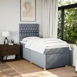 vidaXL Sommier à lattes de lit et matelas Gris clair 90x190 cm Tissu
