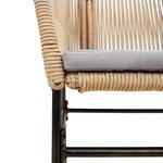 vidaXL Ensemble à manger jardin coussins 7Pièces marron poly rotin verre