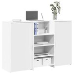 vidaXL Bureau de réception blanc 155x50x103 5 cm bois d'ingénierie