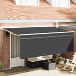vidaXL Auvent Rétractable Anthracite Blanc Gris