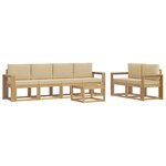 vidaXL Ensemble de canapés d'extérieur 7 Pièces Blanc et Beige
