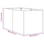 vidaXL Jardinière rouillé 40x80x40 cm acier inoxydable