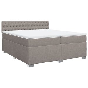 vidaXL Sommier à lattes de lit avec matelas Taupe 200x200 cm Tissu