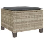 vidaXL Ensemble de bistro 3 Pièces et coussins gris clair résine tressée